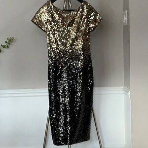 Elegant Black and Gold Sequin Dress